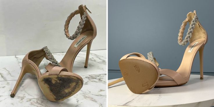 До и после: Полный уход за босоножками