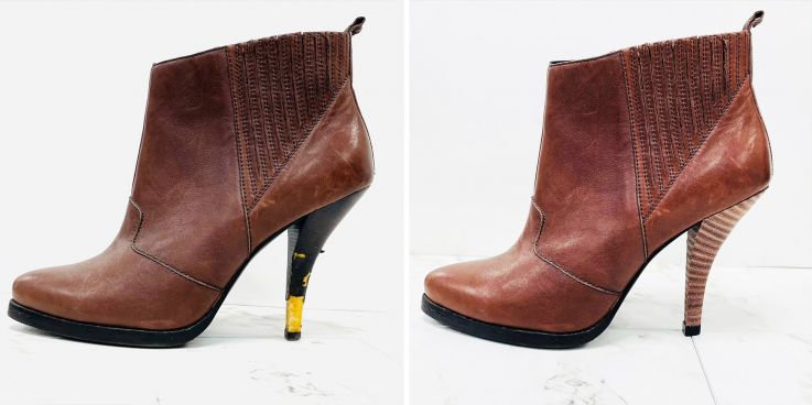 До и после: Перетяжка каблуков