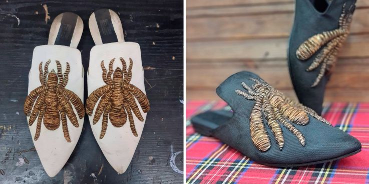 До и после: Перекраска туфель из белого в чёрный