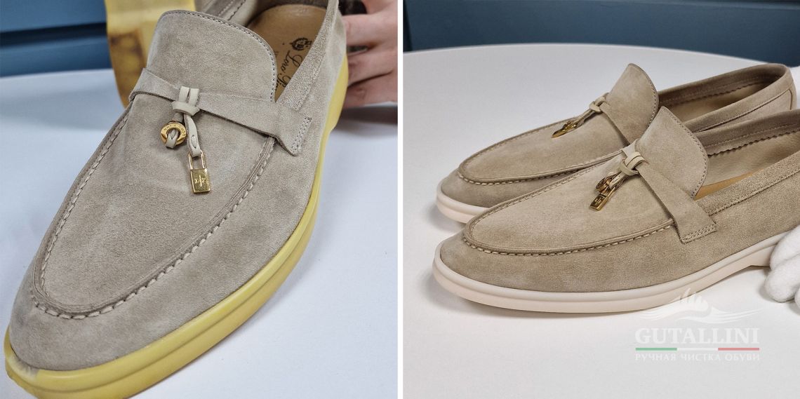 До и после: Замена подошвы на Loro Piana